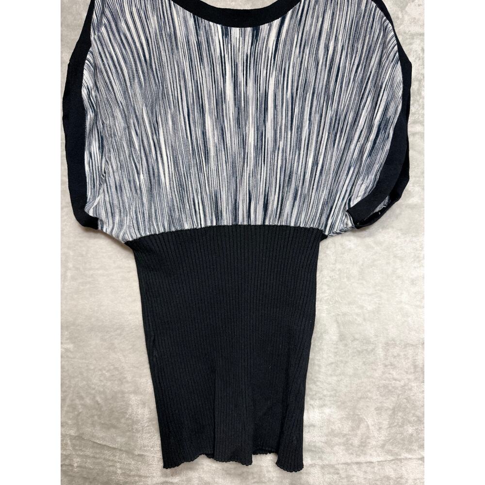 NWT Belldini Dolman Sleeve Ribbed Knit Blouse Black Gray Size Large - Picture 3 of 12